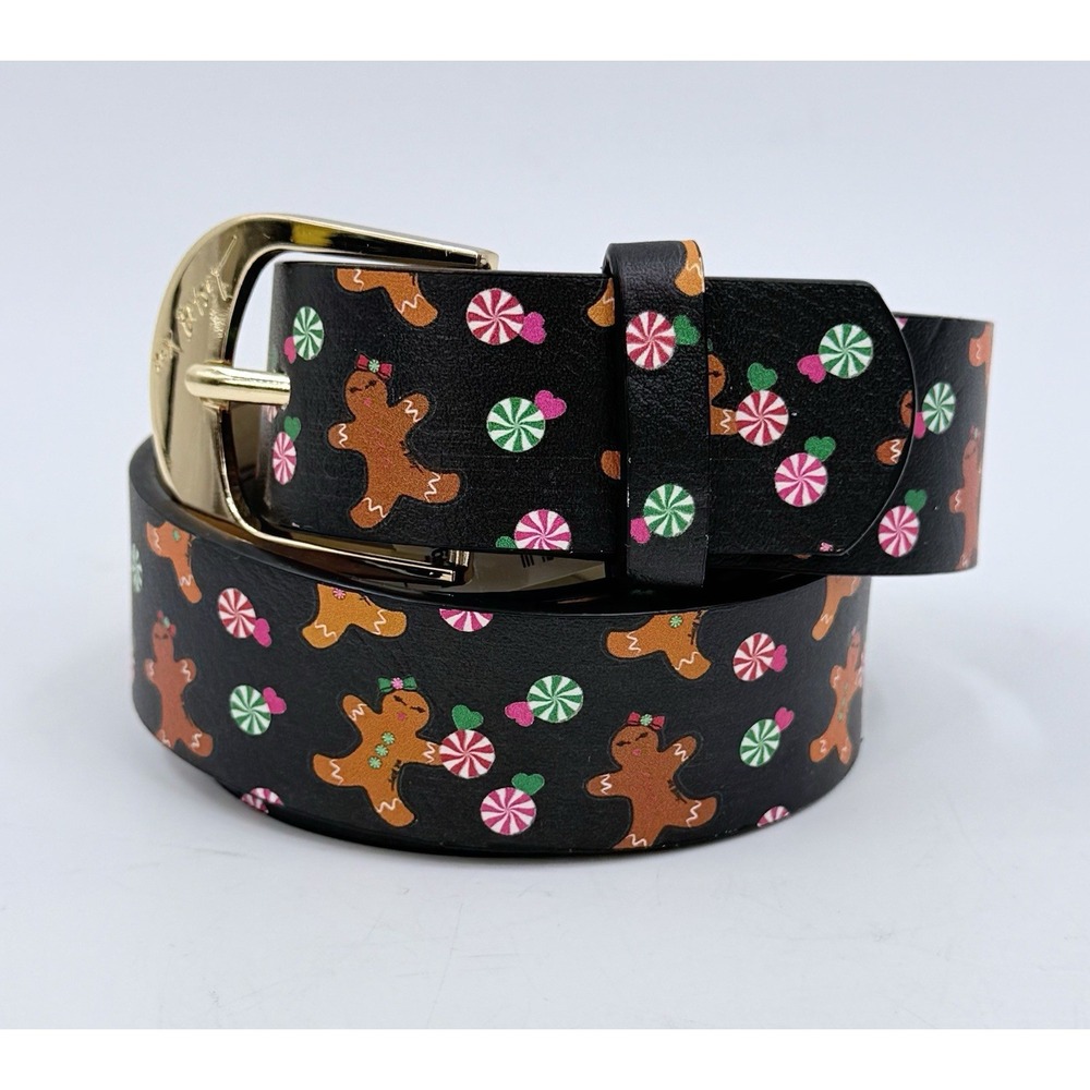 XOX Betsy Johnson Gingerbread & Peppermint Candy Belt Women's Medium M 1.25" NWT